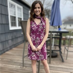 White House Black Market Magenta Floral Dress